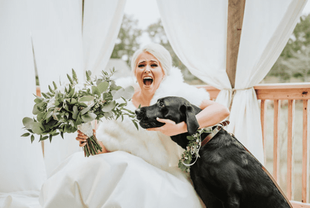 Bride with Dog