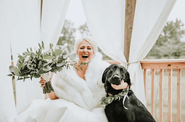 Bride with Dog