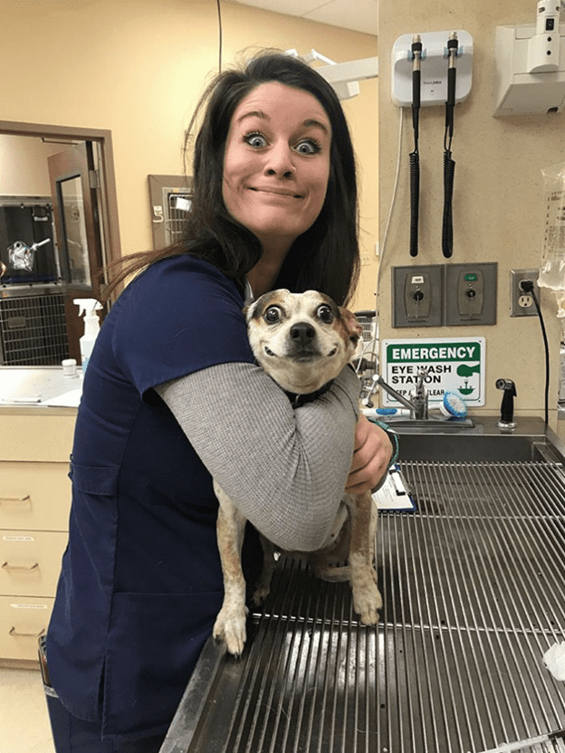 Happy time at animal clinic.