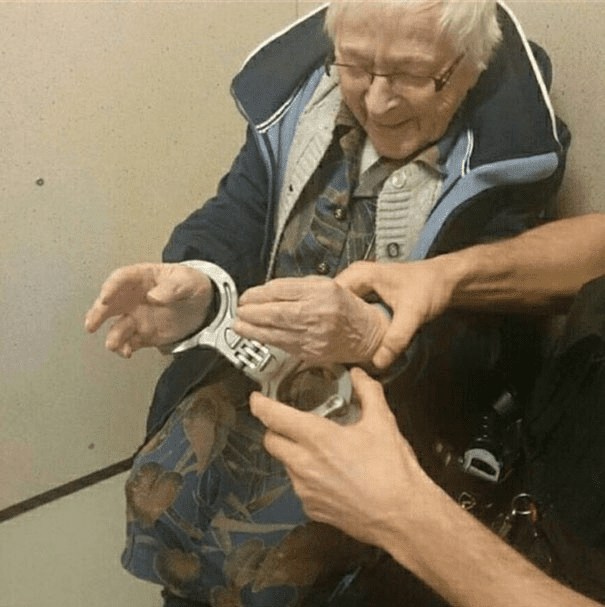99-Year-Old Woman Getting Arrested